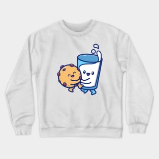 Cute Milk And Cookies Hugging Crewneck Sweatshirt